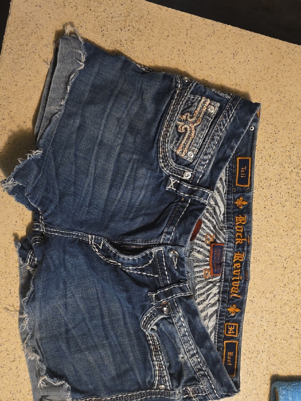 Rock Revival Women's Embroidered Cutoff Denim Shorts - Blue